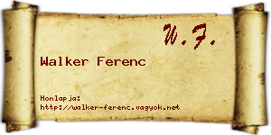 Walker Ferenc névjegykártya